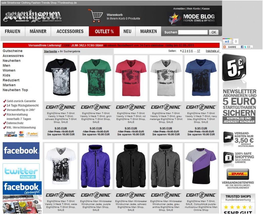 Fashion OUTLET Fashion OUTLET auf 77onlineshop.de