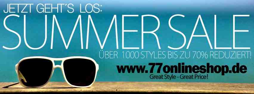 SummerSale im 77onlineshop.de Bis zu -70% Rabatt!